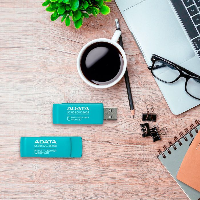 USB флеш накопитель ADATA 256GB UC310 Eco Green USB 3.2 (UC310E-256G-RGN) изображение 10