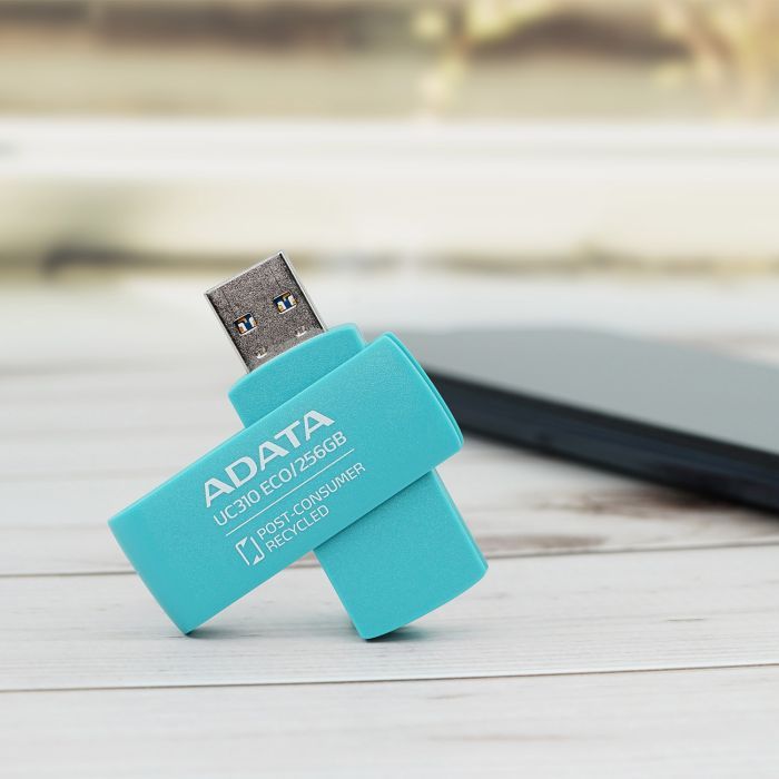 USB флеш накопитель ADATA 256GB UC310 Eco Green USB 3.2 (UC310E-256G-RGN) изображение 12