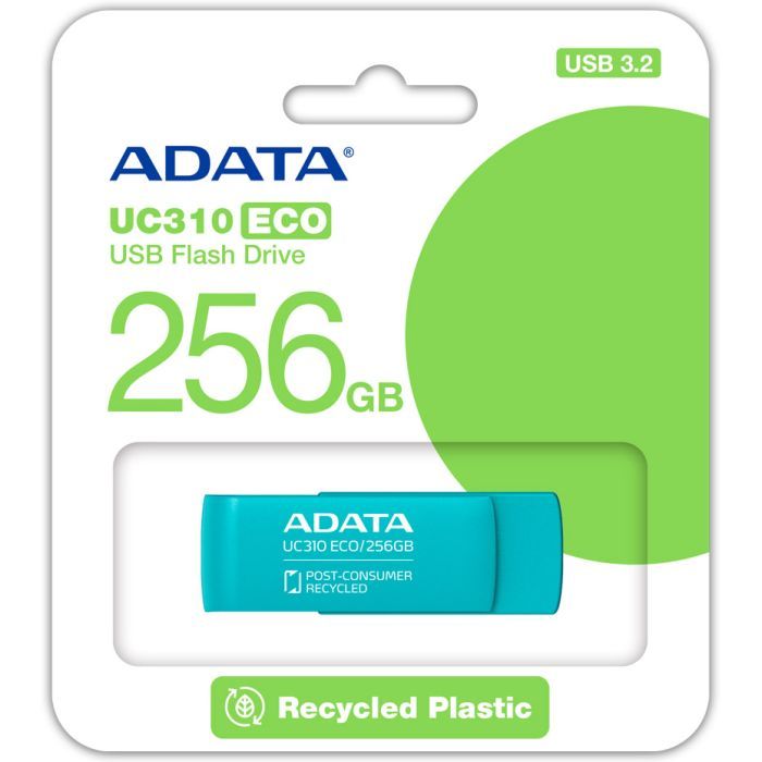 USB флеш накопитель ADATA 256GB UC310 Eco Green USB 3.2 (UC310E-256G-RGN) изображение 5