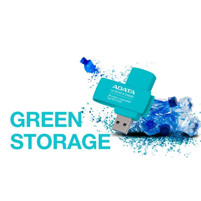 USB флеш накопитель ADATA 256GB UC310 Eco Green USB 3.2 (UC310E-256G-RGN) изображение 7