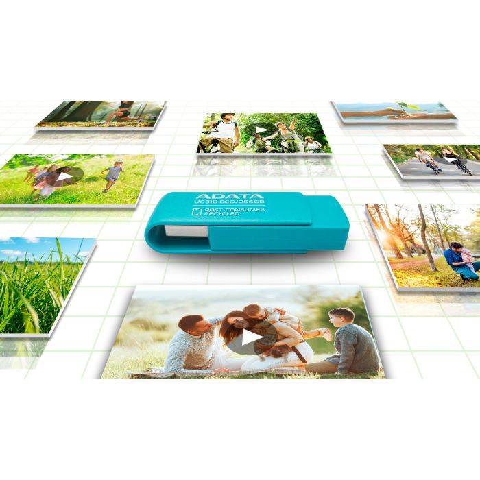 USB флеш накопитель ADATA 256GB UC310 Eco Green USB 3.2 (UC310E-256G-RGN) изображение 8