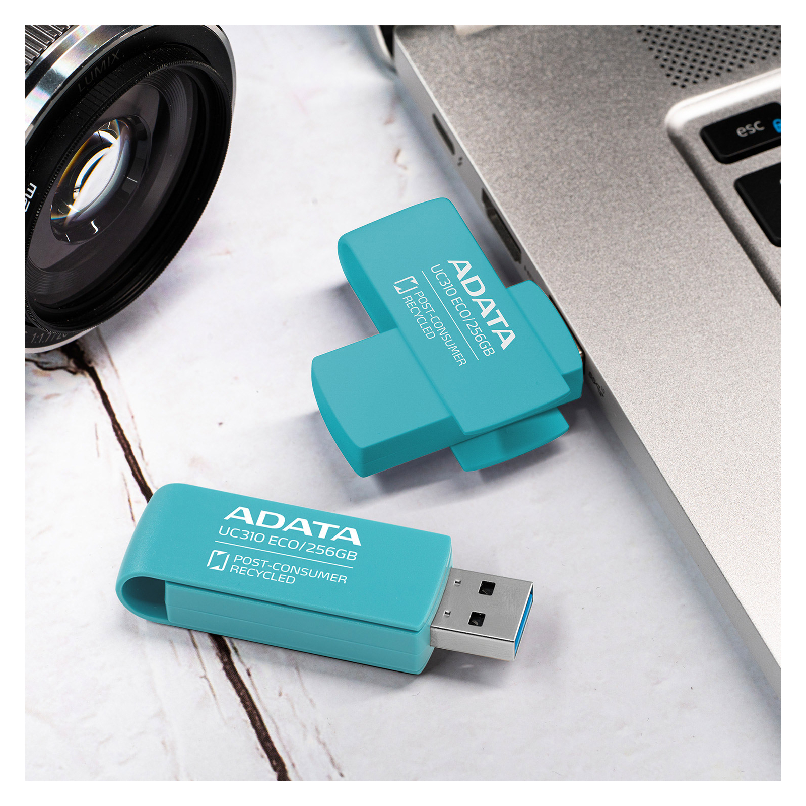 USB флеш накопичувач ADATA 256GB UC310 Eco Green USB 3.2 (UC310E-256G-RGN) зображення 9