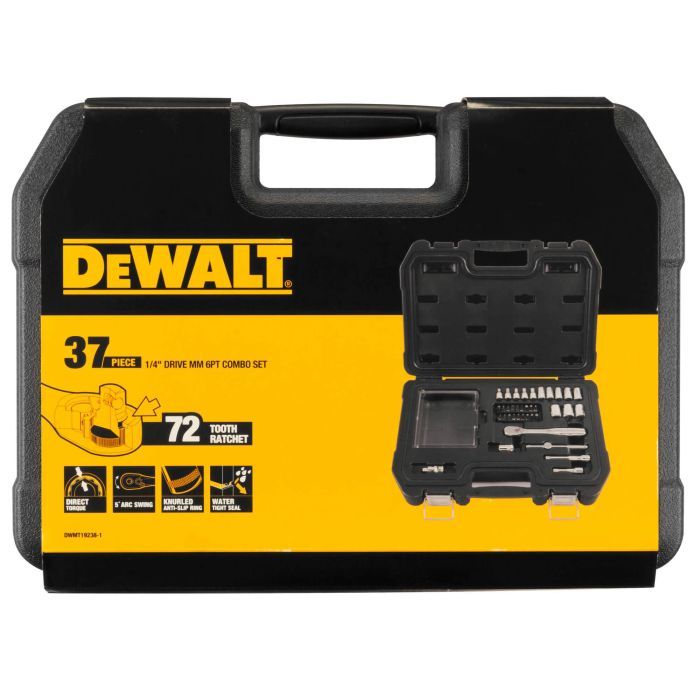 Набор инструментов DeWALT головок и бит 1/4", 37 шт. (DWMT19238-1) изображение 4