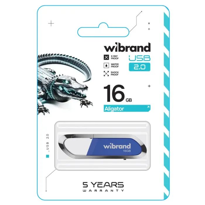 USB флеш накопитель Wibrand 8GB Aligator Blue USB 2.0 (WI2.0/AL8U7U) изображение 2