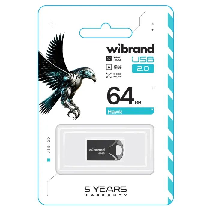 USB флеш накопичувач Wibrand 64GB Hawk Gold USB 2.0 (WI2.0/HA64M1G) зображення 2