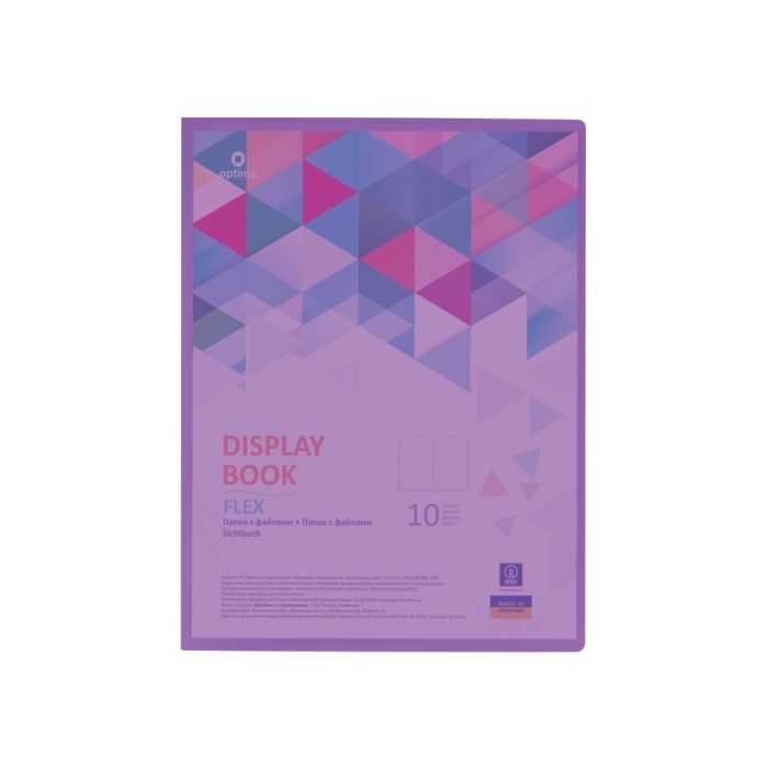 Папка з файлами Optima А4 з 10 файлами "FLEX", фіолетова (O32121-12)