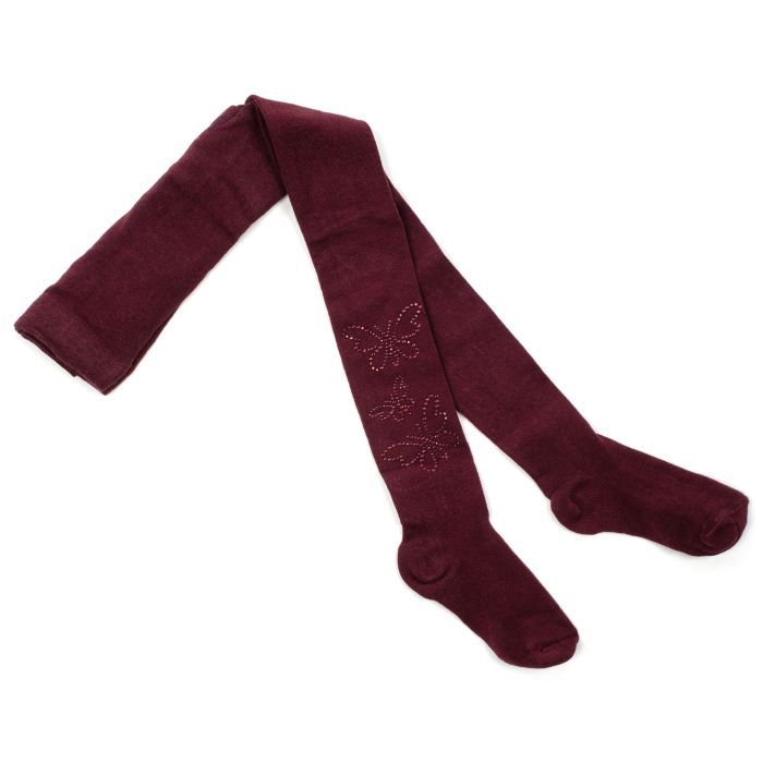 Колготки детские BNM с бабочками из страз (M0C0302-1038-5G-red) изображение 2