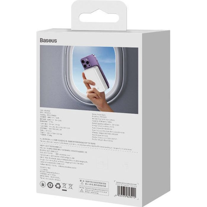 Батарея универсальная Baseus Magnetic Mini 20000mAh 20W, White (P10022102212-01 / PPCXM20) изображение 8