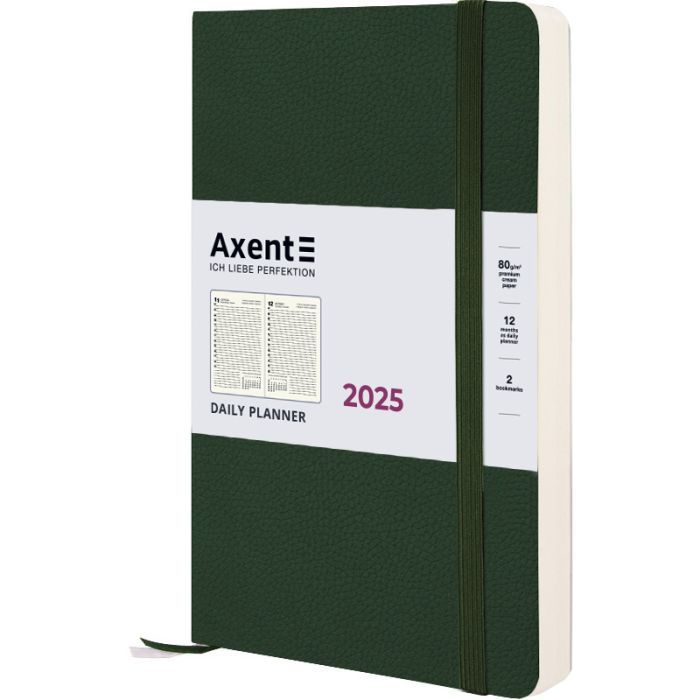 Еженедельник Axent атированный 2025 Partner Soft Skin 145х210 мм, темно-зеленый (8810-25-23-A)