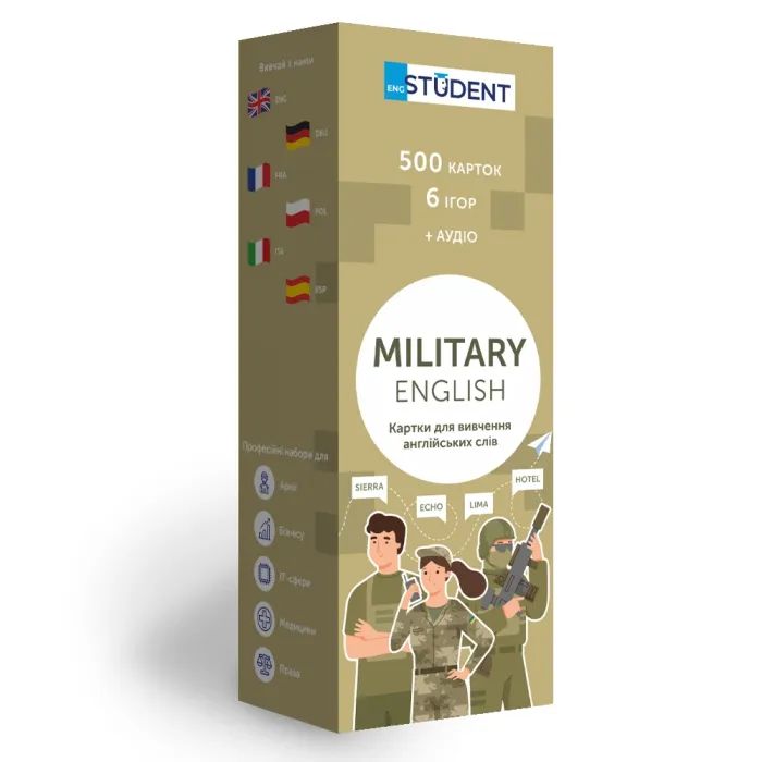 Навчальний набір English Student Картки для вивчення англійських слів Military (укр.) (591225990)