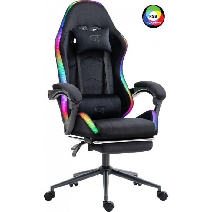 Кресло игровое GT Racer X-2325 Fabric Black LED (X-2325 Fabric Black L) изображение 2