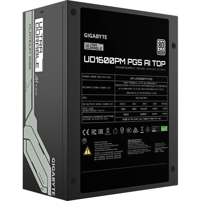 Блок питания GIGABYTE 1600W (GP-UD1600PM PG5) изображение 3