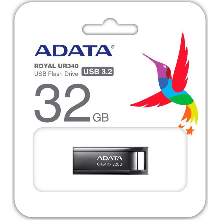 USB флеш накопитель ADATA 32GB UR340 Black USB 3.2 (AROY-UR340-32GBK) изображение 5