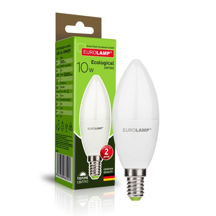 Лампочка Eurolamp LED Лампа EUROLAMP ECO серия "P" CL 10W 900 lm E14 3000K (LED-CL-10143(P)) зображення 2