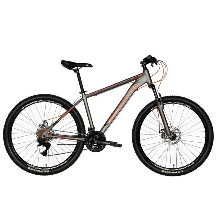 Велосипед Discovery 27.5" Bastion AM DD рама-17" Al сріблясто-помаранчевий 2024 (OPS-DIS-27.5-063)