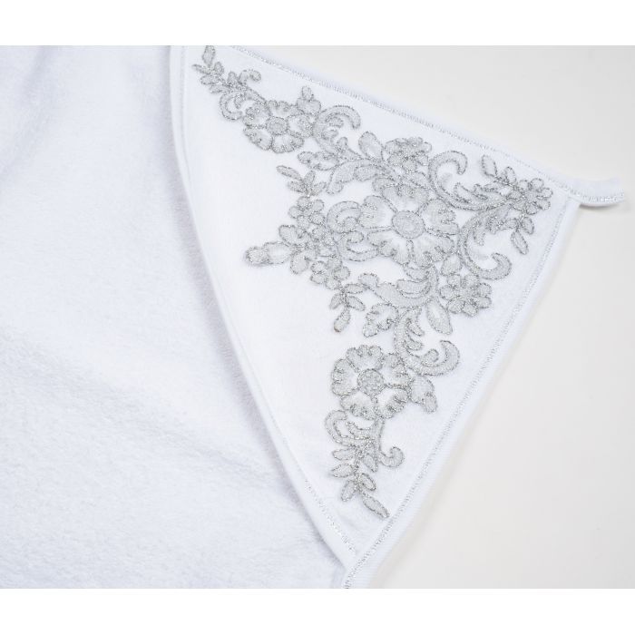 Крижма дитяча Pedaliza зі срібною вишивкою (291-white) зображення 3