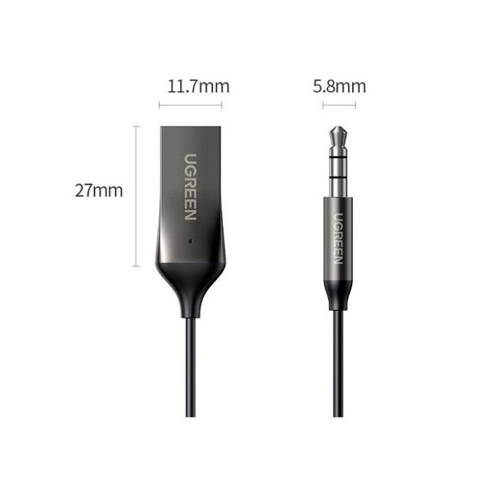FM модулятор Ugreen Bluetooth 5.0 Aux with mic CM309 UGREEN Black (70601) зображення 4