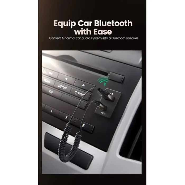 FM модулятор Ugreen Bluetooth 5.0 Aux with mic CM309 UGREEN Black (70601) зображення 6