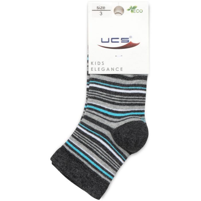 Шкарпетки дитячі UCS Socks у смужку (M0C0101-1223-3B-gray) зображення 3