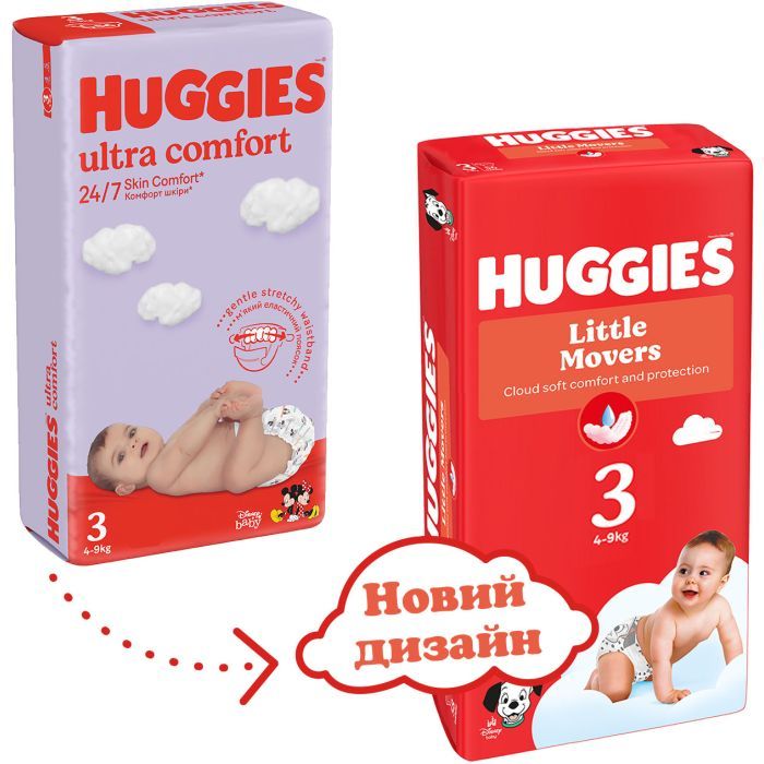 Подгузники Huggies Little Movers 3 (4-9 кг) M-pack, 168 шт (5029053577852) изображение 3