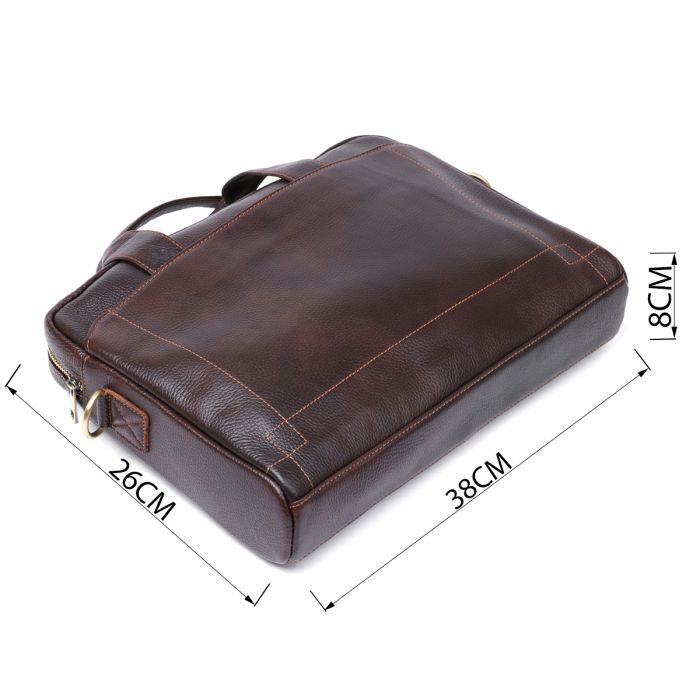 Сумка Vintage Мужская кожаная Коричневая (20679) изображение 3