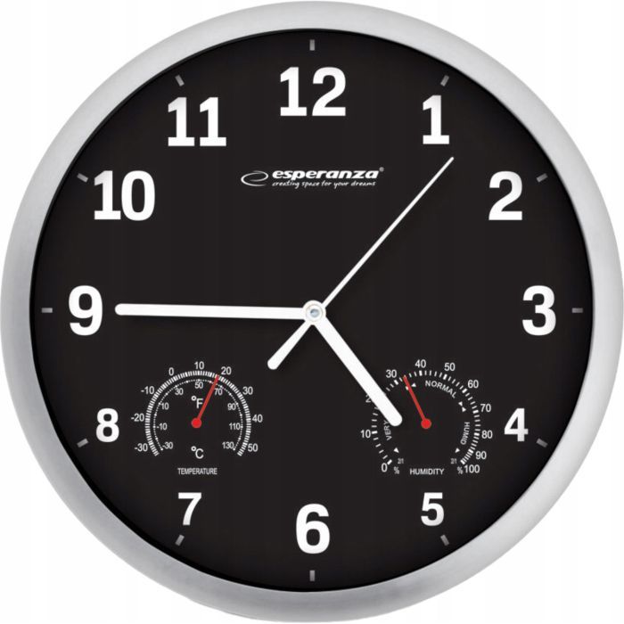 Настенные часы Esperanza Wall Clock Lyon 25см Black (EHC016K)