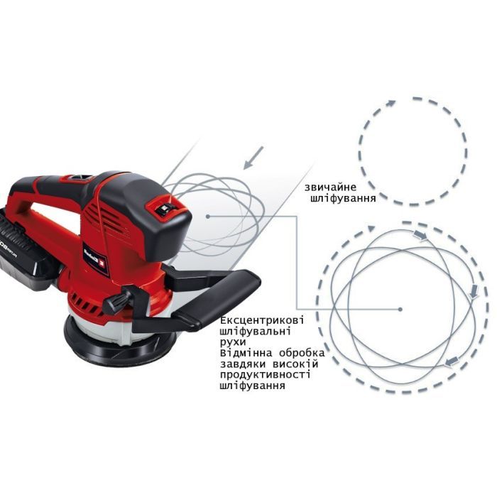 Шліфувальна машина Einhell TE-RS 40 E400Вт 125 мм, 12000-24000кол/хв, 1.87кг (4462000) зображення 2