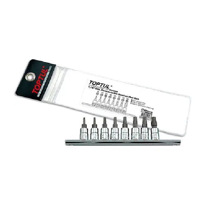 Набір біт Toptul TORX п'ятигранних з отвором 1/4" T8-T40 8шт. (GAAG0805)