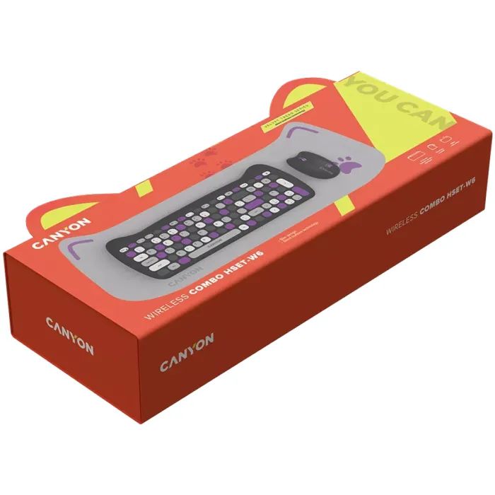 Комплект Canyon HSET-W6 Kitty Edition Wireless UA Violet (CNS-HSETW6VT) изображение 6