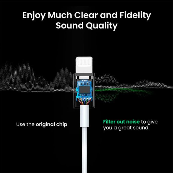Переходник Lightning to 3.5 mm 0.1m Headphone Jack Adapter Model US212 white Ugreen (30759) изображение 5