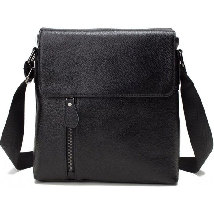 Сумка Vintage Мессенджер кожаная Черная (14576) изображение 3