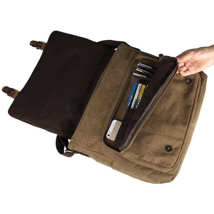 Сумка Vintage Коричневая (14588) изображение 9