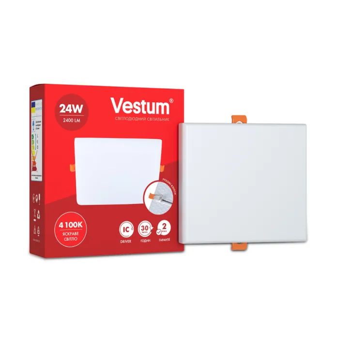 Светильник Vestum LED "без рамки" квадрат 24W 4100K (1-VS-5607)