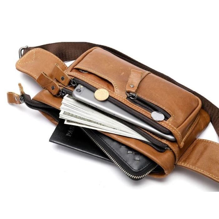 Сумка Vintage На пояс Руда (14658) зображення 5