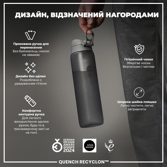 Пляшка для води ION8 OneTouch 1000 мл BPA Free, Rose Quartz (I8RF1000ROS) зображення 4