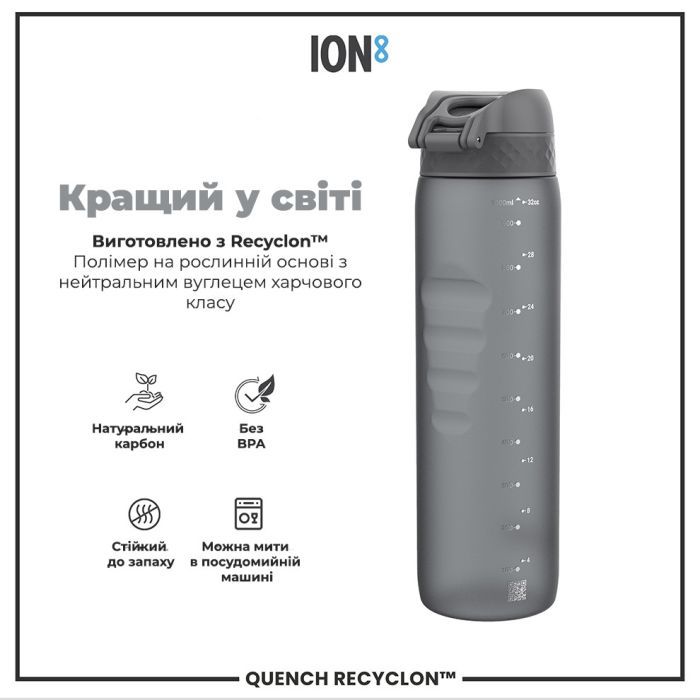 Пляшка для води ION8 OneTouch 1000 мл BPA Free, Rose Quartz (I8RF1000ROS) зображення 6