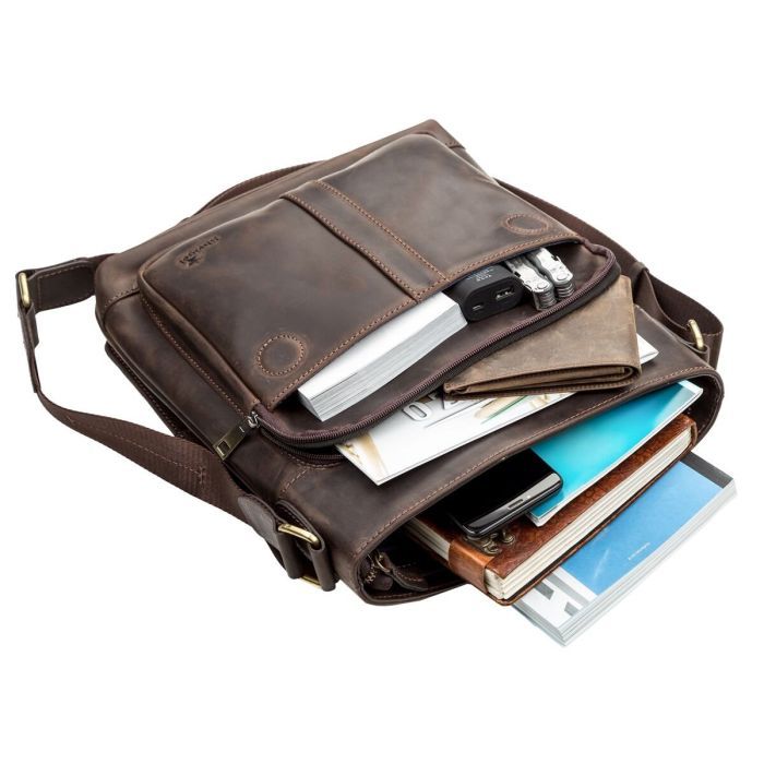 Сумка Shvigel Кожаная Коричневая (11113) изображение 5