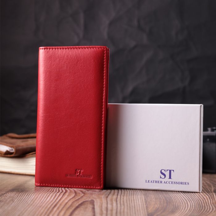 Гаманець ST Leather З натуральної шкіри Червоний (22539) зображення 9