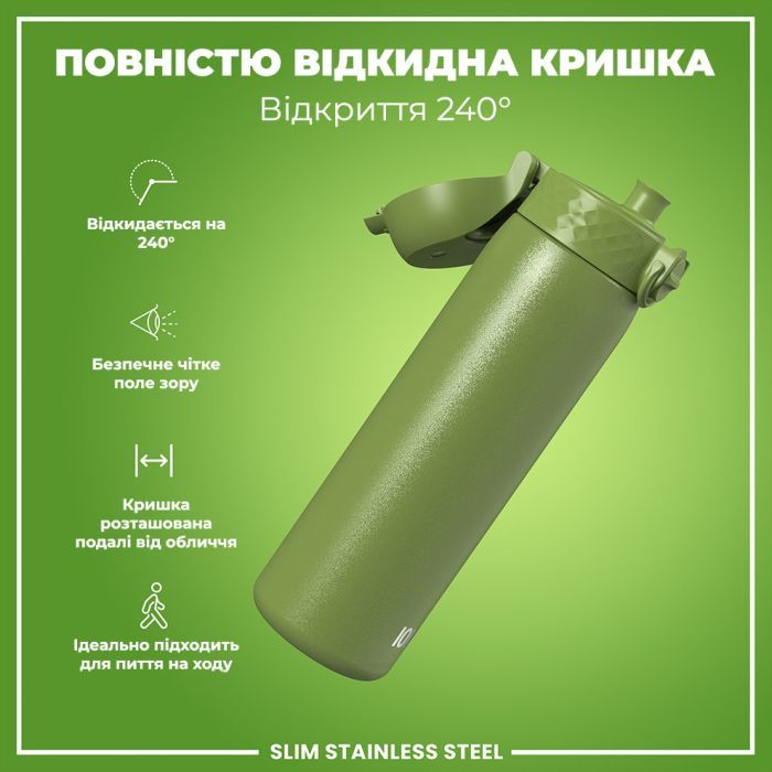 Пляшка для води ION8 OneTouch Stainless Steel 600 мл Blue (I8SS600BLU) зображення 3