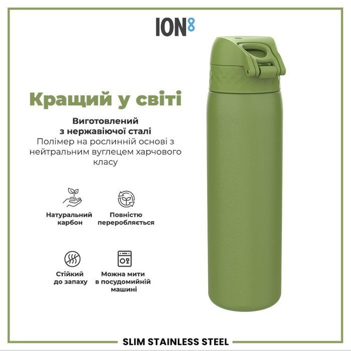Пляшка для води ION8 OneTouch Stainless Steel 600 мл Blue (I8SS600BLU) зображення 6