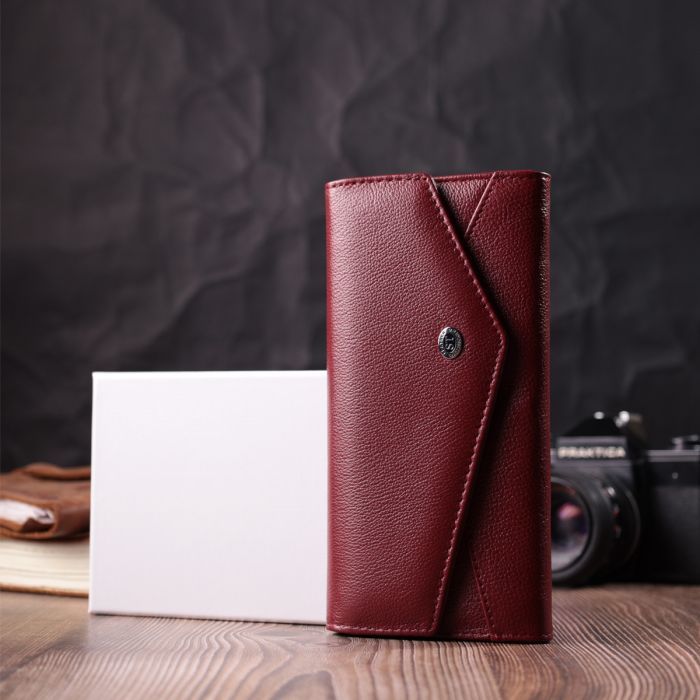 Гаманець ST Leather З натуральної шкіри Бордовий (22547) зображення 10