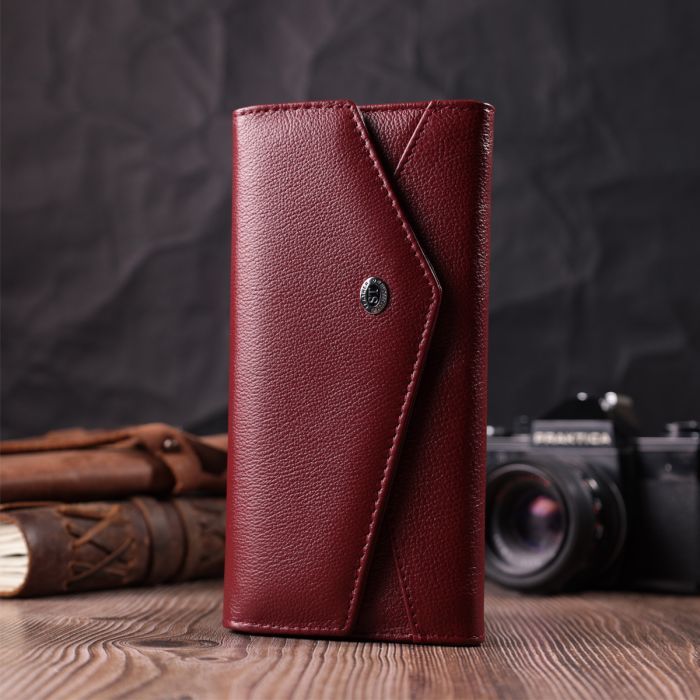 Гаманець ST Leather З натуральної шкіри Бордовий (22547) зображення 8