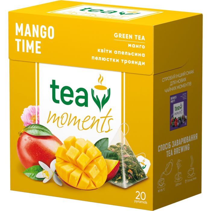 Чай Tea Moments Mango Time зеленый 20х1.7 г пирамидки (tm.00292)