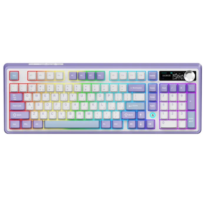 Клавіатура Ajazz AK980 Clear Sky Switch Purple RGB USB/Wireless/Bluetooth UA Purple (AK980-CS-PWB) зображення 2