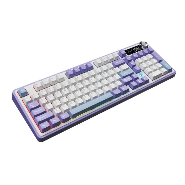 Клавіатура Ajazz AK980 Clear Sky Switch Purple RGB USB/Wireless/Bluetooth UA Purple (AK980-CS-PWB) зображення 3