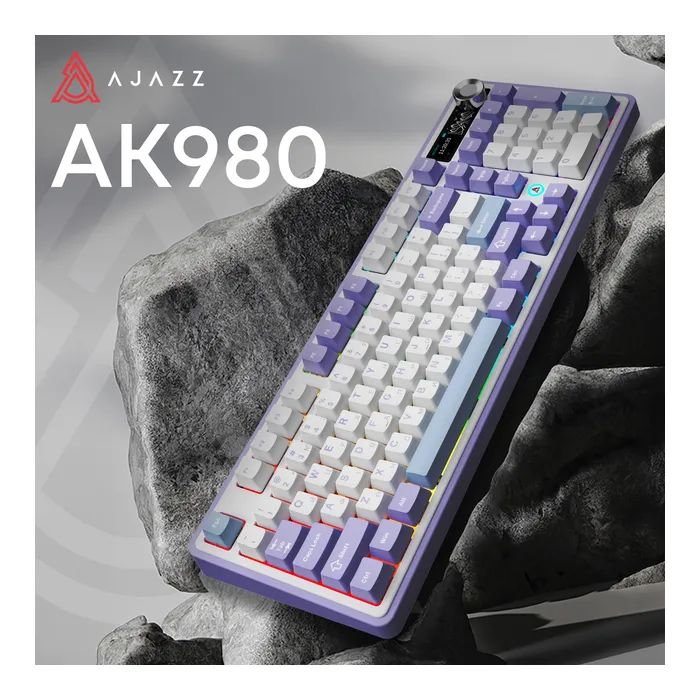 Клавіатура Ajazz AK980 Clear Sky Switch Purple RGB USB/Wireless/Bluetooth UA Purple (AK980-CS-PWB) зображення 6
