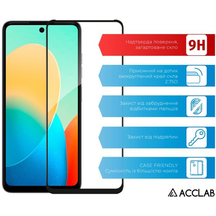 Стекло защитное ACCLAB Full Glue Tecno Spark Go 2024 Black (1283126589096) изображение 3