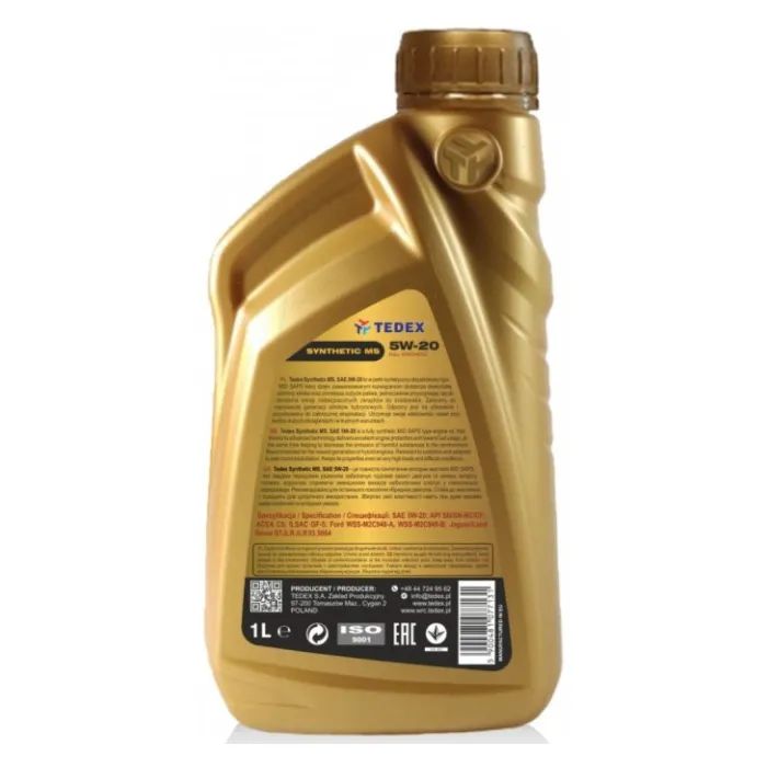 Моторное масло TEDEX SYNTHETIC (MS) MOTOR OIL 5W20 - 1л изображение 2