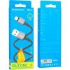 Дата кабель USB 2.0 AM to Lightning 1.0m Famous silicone BX83 black BOROFONE (6974443386356) изображение 3