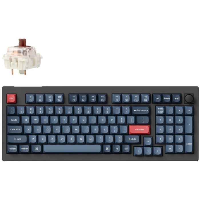 Клавіатура Keychron V5 Max Gateron Jupiter Red Knob Hot-Swap QMK Wireless/Bluetooth/USB-А UA Black (V5M-D1-UA)